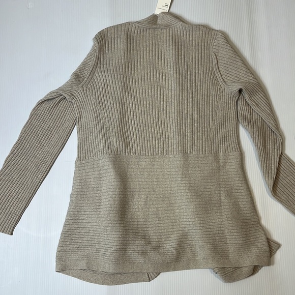 Eileen Fisher Washable Wool Rib Crepe Sea Salt Long Cardigan NWT - Picture 7 of 7